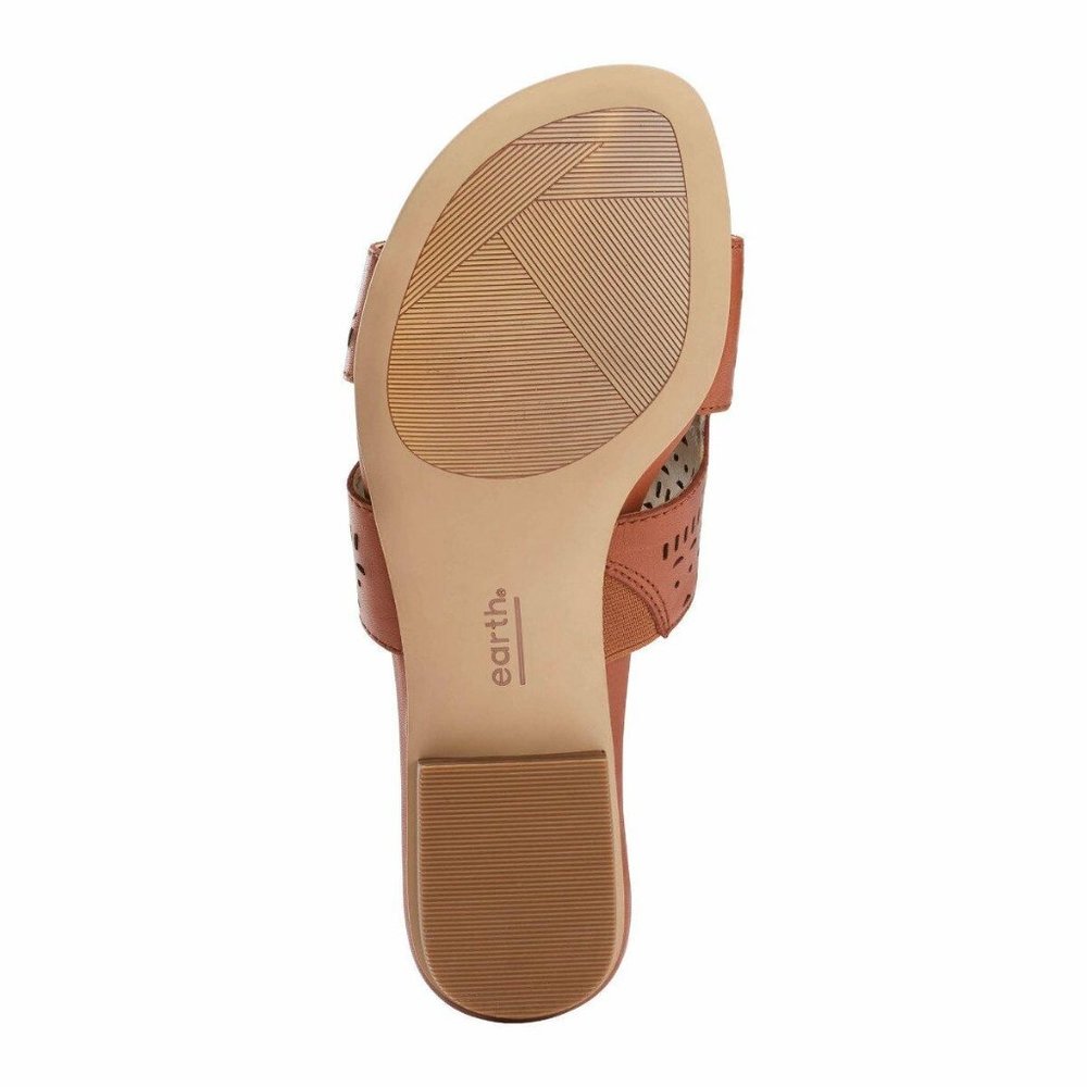 Earth Womens Mykonos Torlos Leather Slide Sandal -- Burnt Brick NEW - Picture 6 of 6